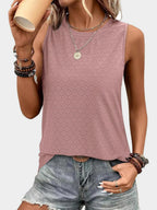 Eyelet Round Neck Tank (27)