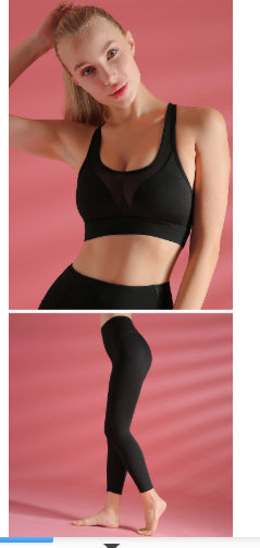 Sports Bra Shockproof Yoga Vest variant CJYDYDYD00748-Black set-M