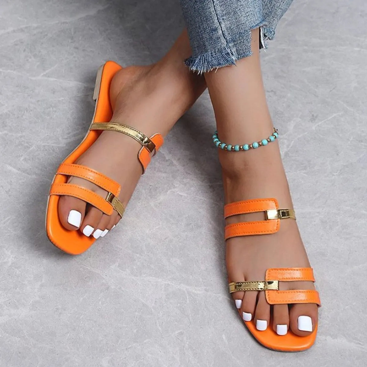 Open Toe Flats Sandals (2)