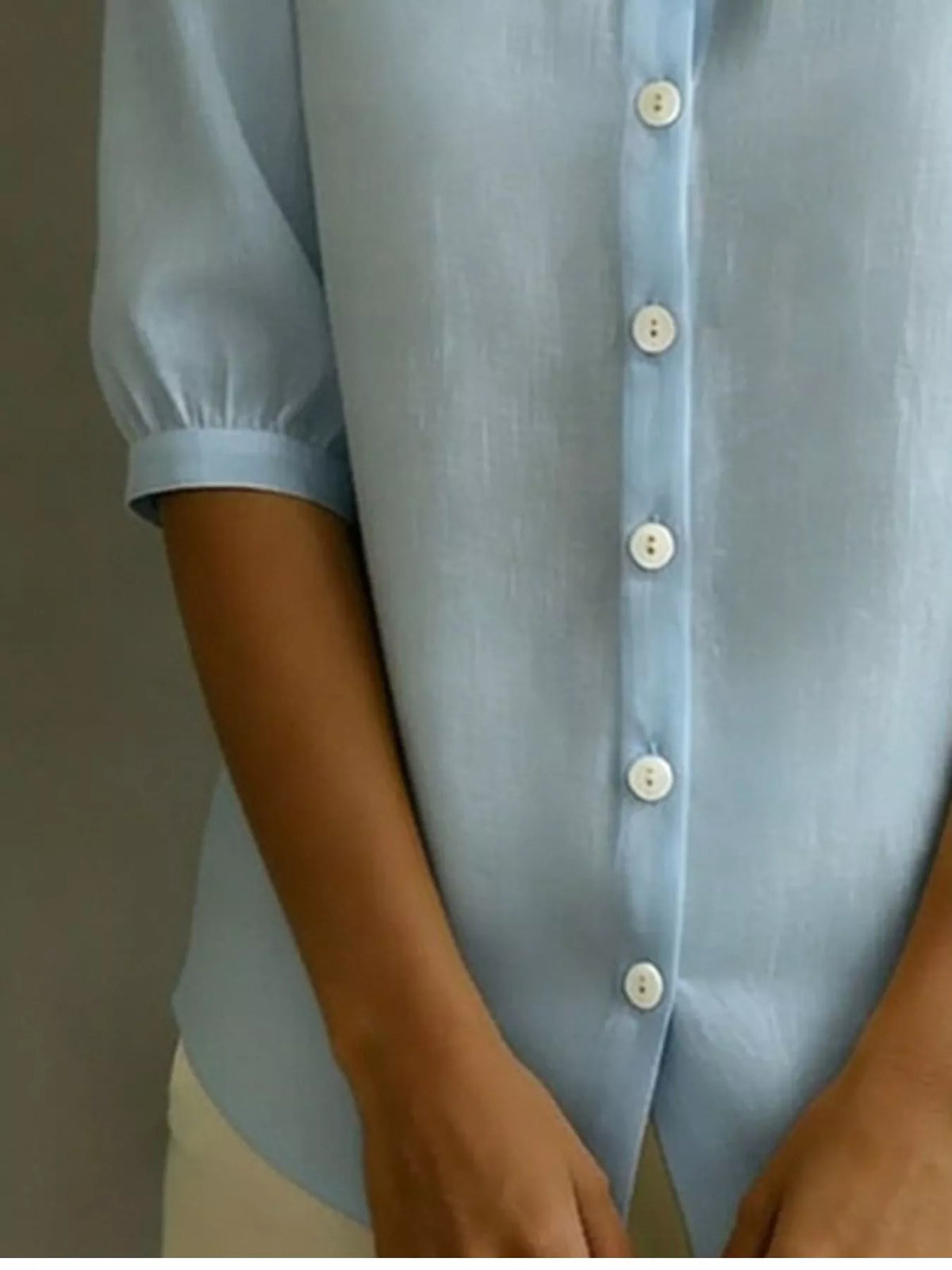 Peter Pan Collar Puff Sleeve Shirt (9)