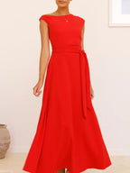 Single Shoulder Tie Waist Maxi Dress (15)