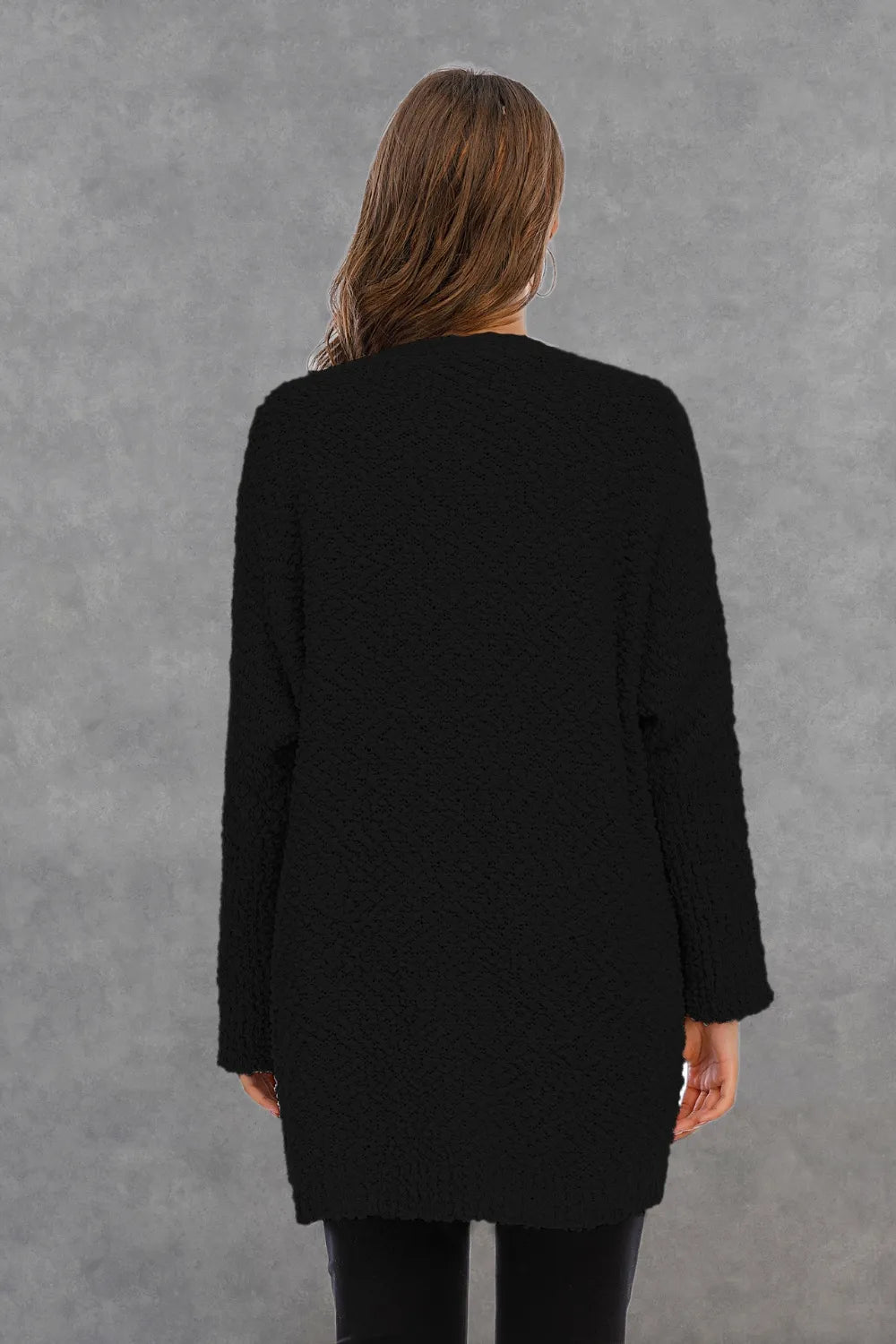 Pocketed Open Front Long Sleeve Cardigan (9)