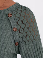 Ribbed Knit T-shirt Lace Shoulder Detail (20)