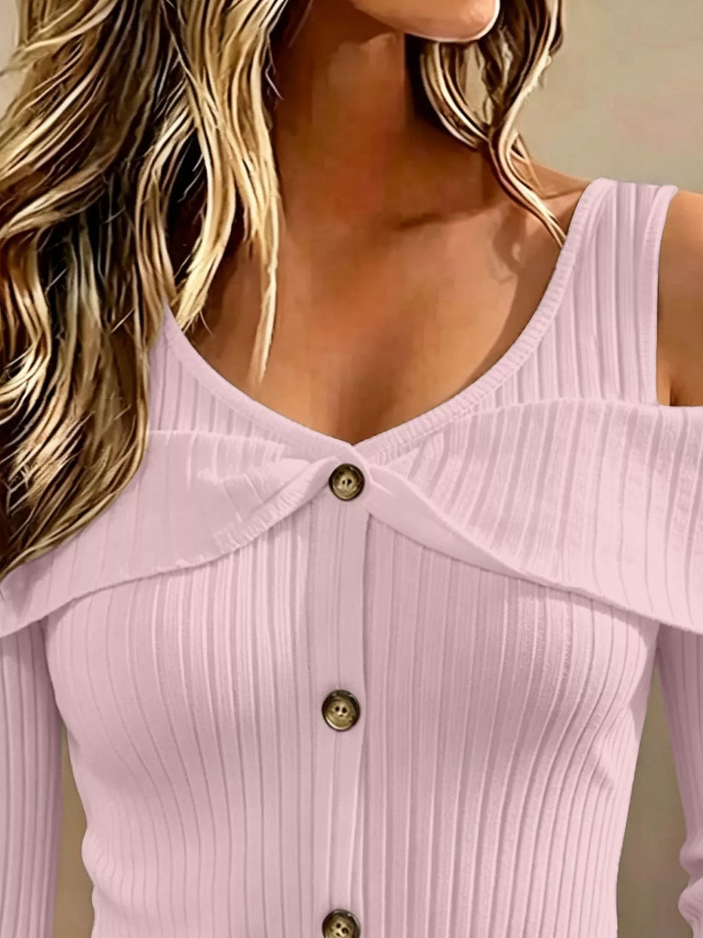 Cold Shoulder Ribbed Knit Top (11)
