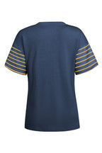 Striped Round Neck Short Sleeve T-shirt (18)