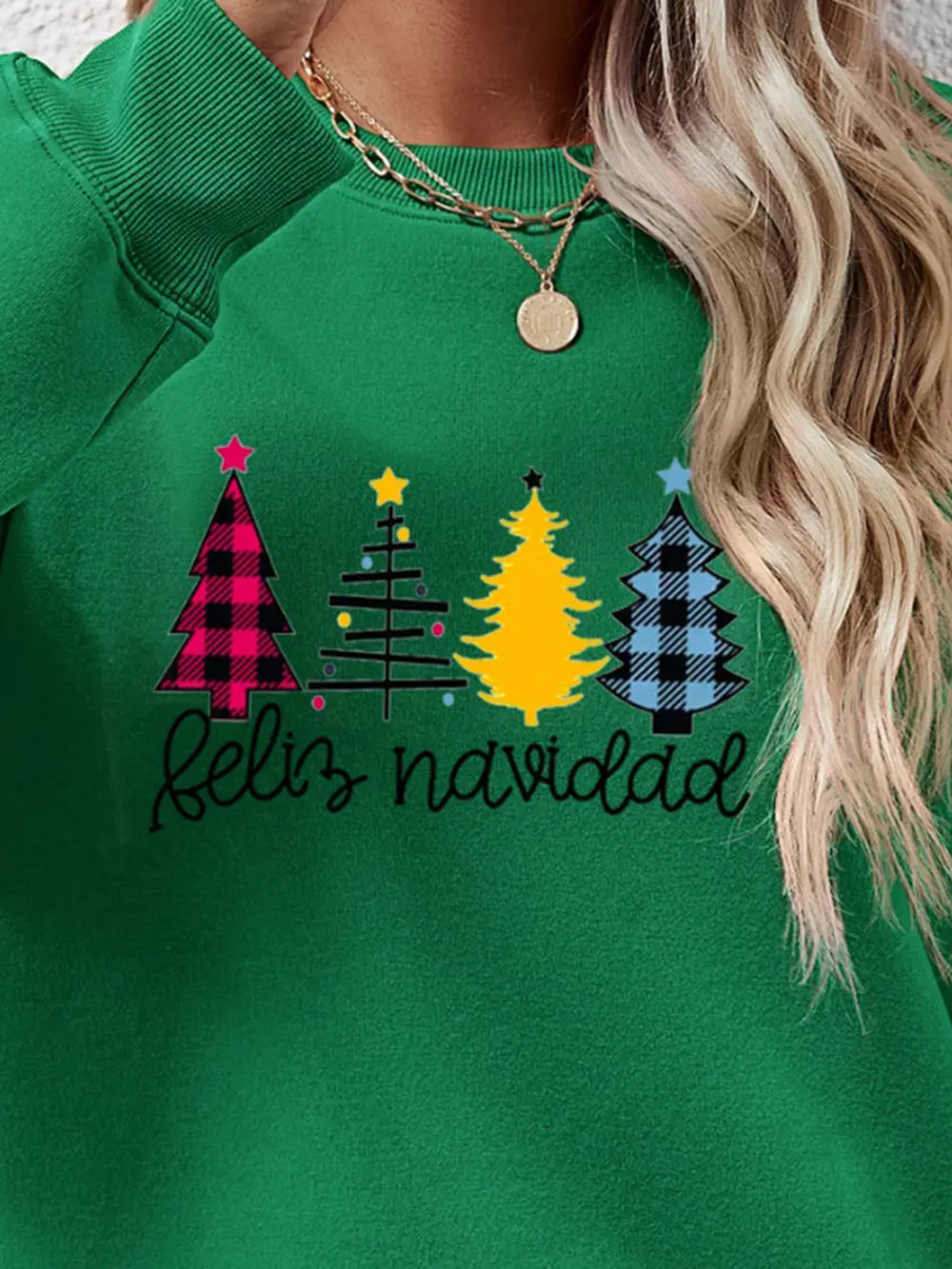 Round Neck Graphic Long Sleeve Sweatshirt (20)