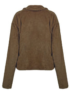 Plush Open Front Dropped Shoulder Jacket (15)