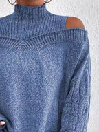 Cold Shoulder Turtleneck Sweater (2)