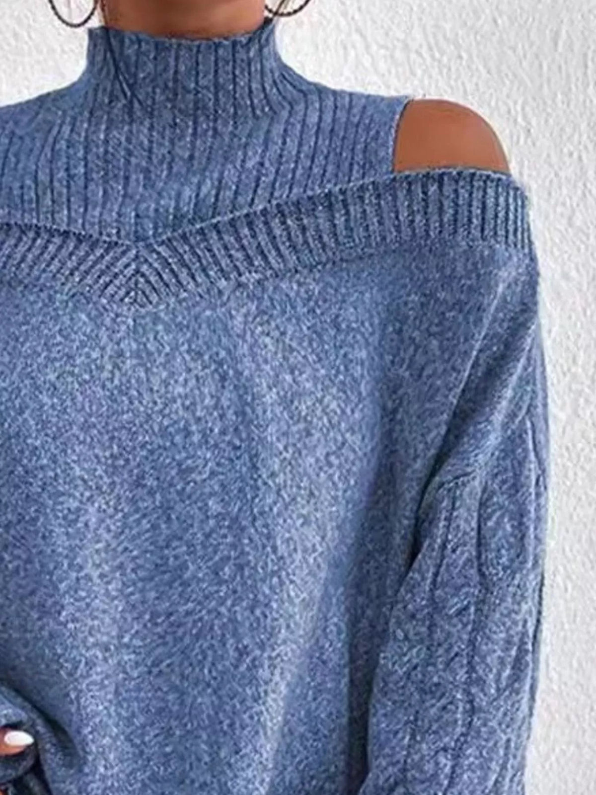 Cold Shoulder Turtleneck Sweater (2)