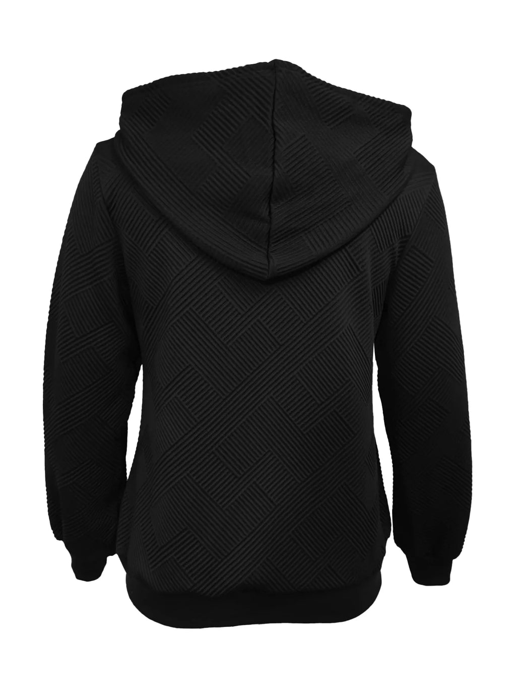 Texture Zip-up Hoodie Drawstring (11)