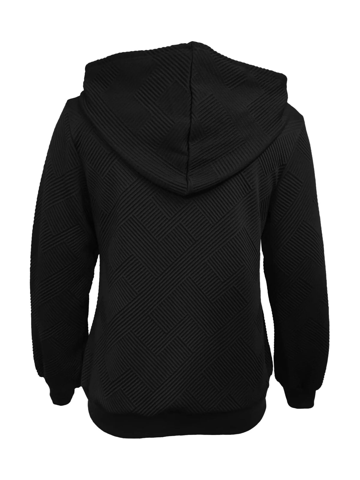 Texture Zip-up Hoodie Drawstring (11)
