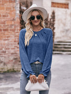 Round Neck Long Sleeve Casual T-shirt (6)