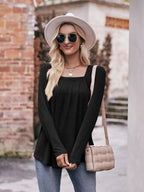 Square Neck Long Sleeve T-shirt (31)