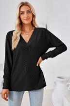 V-neck Long Sleeve Blouse (20)