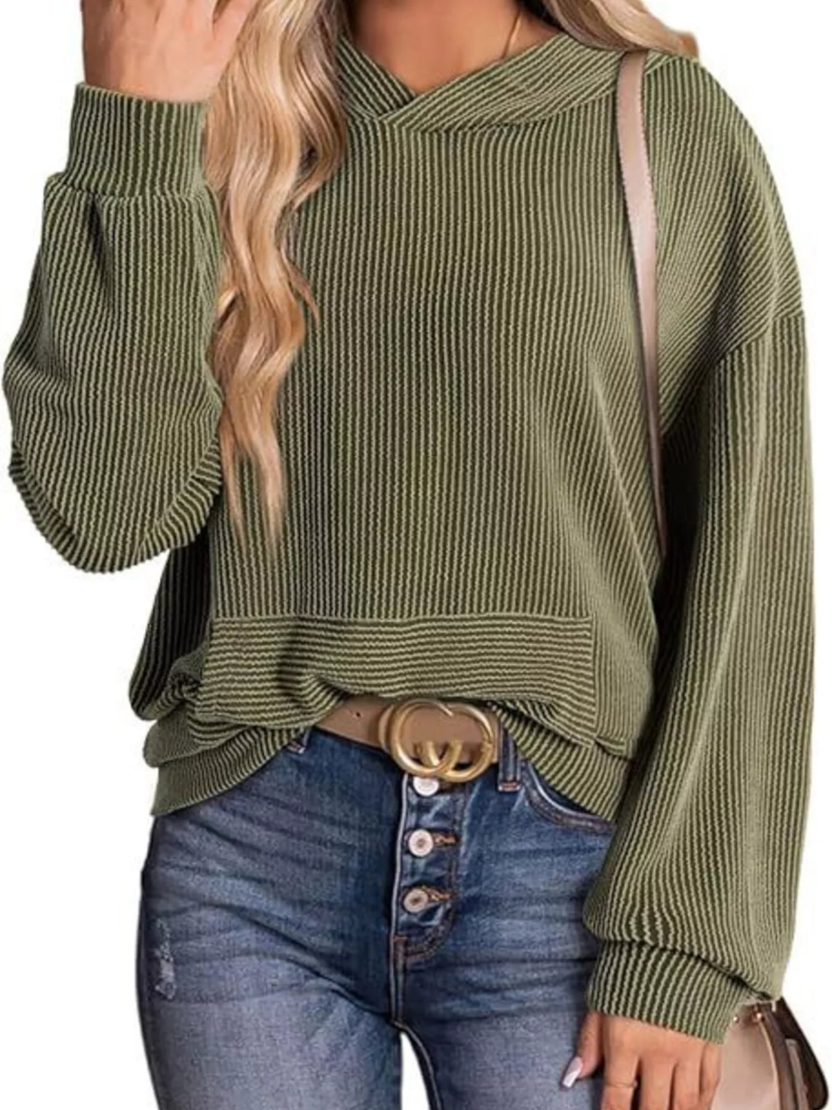 Ribbed Oversized Hoodie Sweatshirt Pocket (14)
