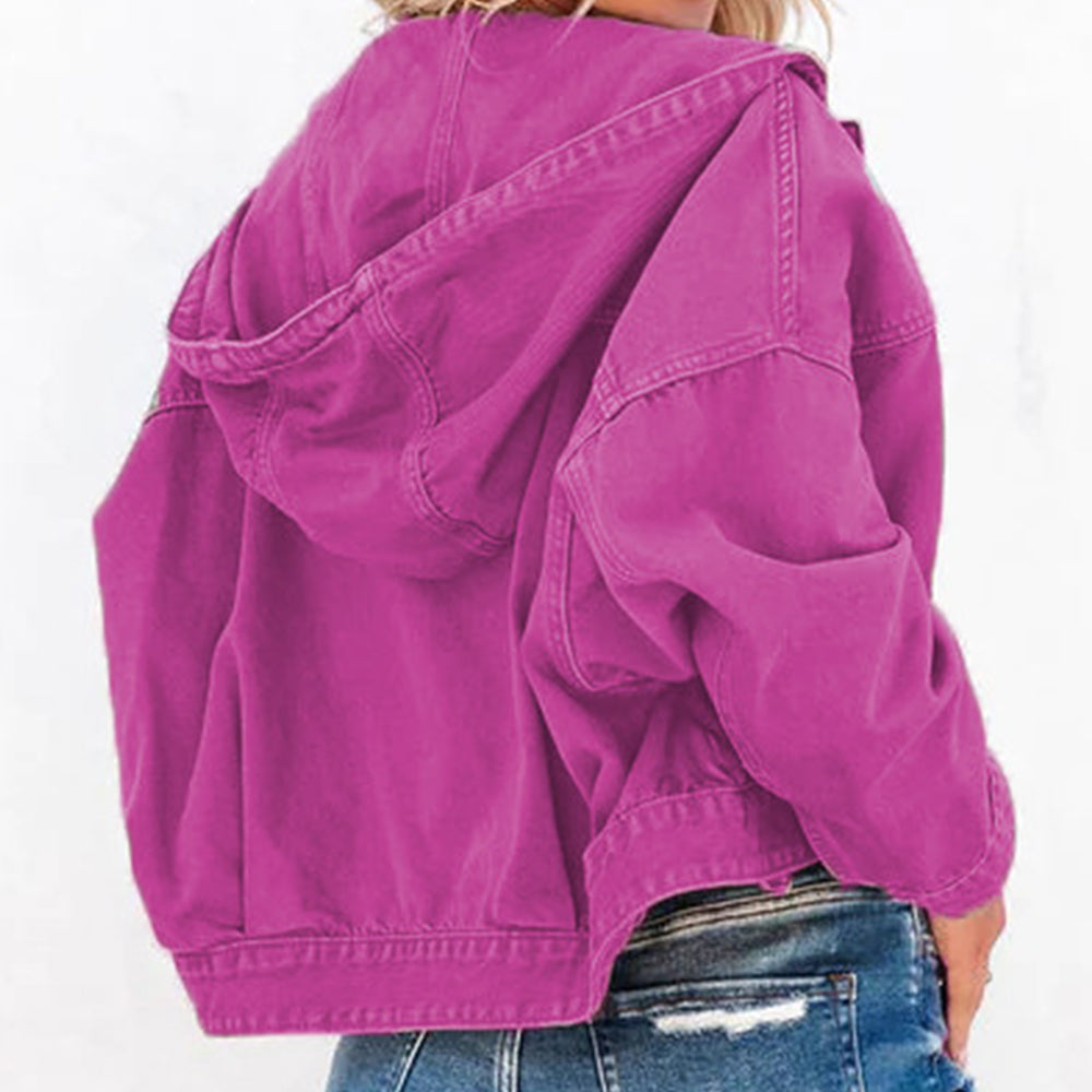 Hooded Dropped Shoulder Denim Jacket (6)