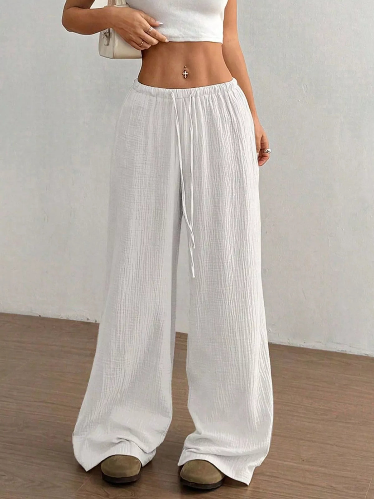 Wide-leg Drawstring Pants (2)