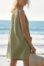 Round Neck Sleeveless Romper Pockets (2)