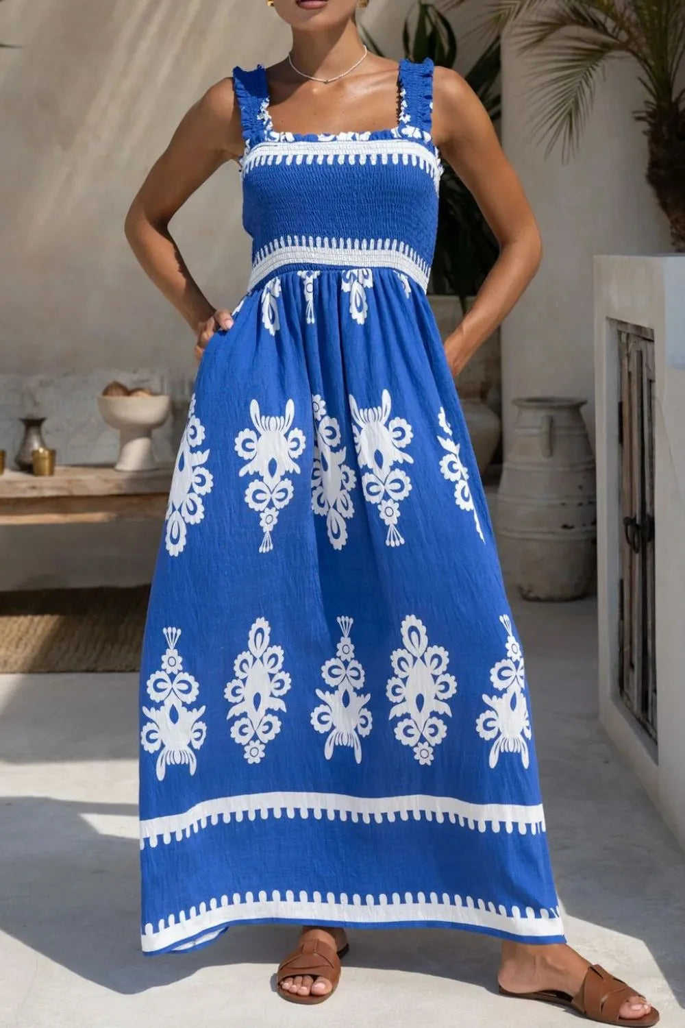 Printed Square Neck Cami Dress (6)