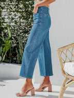 Button Fly Cropped Jeans Pockets (3)