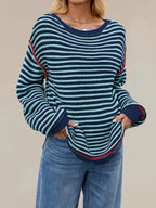 Slit Striped Oversized Sweater (11)
