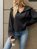 Half-zip Dropped Shoulder Sweatshirt (9)
