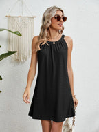 Eyelet Round Neck Sleeveless Dress (12)