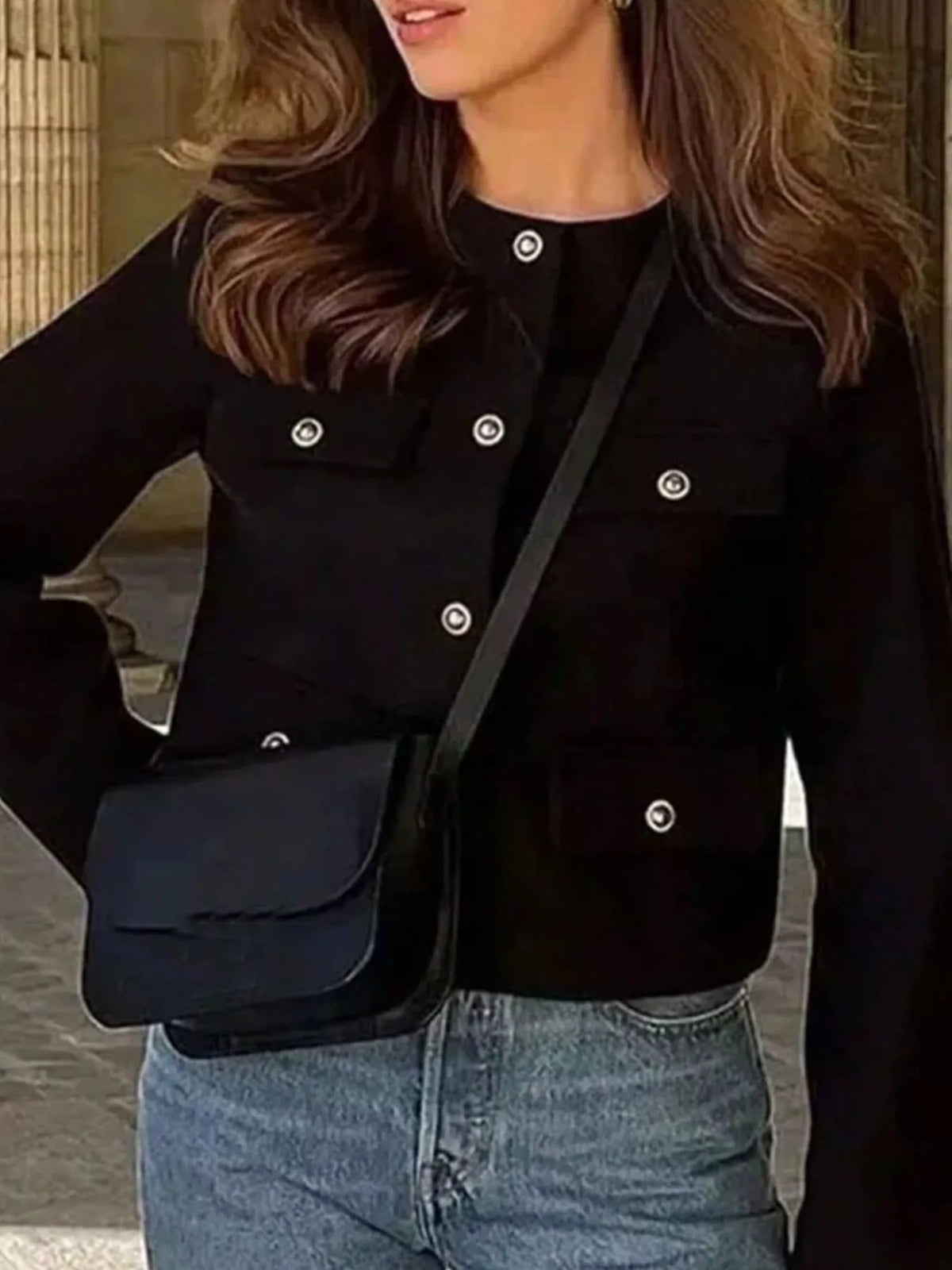 Tweed Button Up Cropped Outerwear (22)