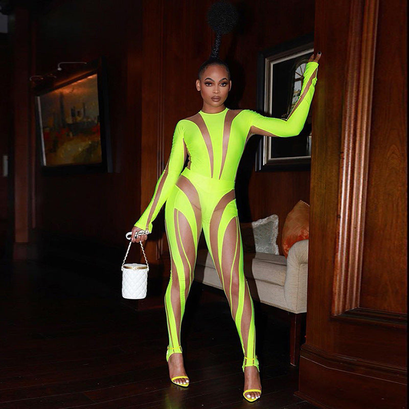 Clothes Mesh Long Sleeve Jumpsuit photo 5