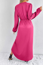 Satin Balloon Sleeve Midi Dress (12)