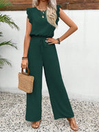Lace Trim Round Neck Top Pants Set (19)