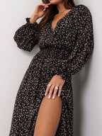 Bohemian Printed Maxi Dress Plunging Neckline (15)
