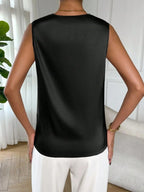 Satin Cowl Neck Sleeveless Blouse (8)