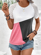 Block Raglan Sleeve Round Neck Tee (18)