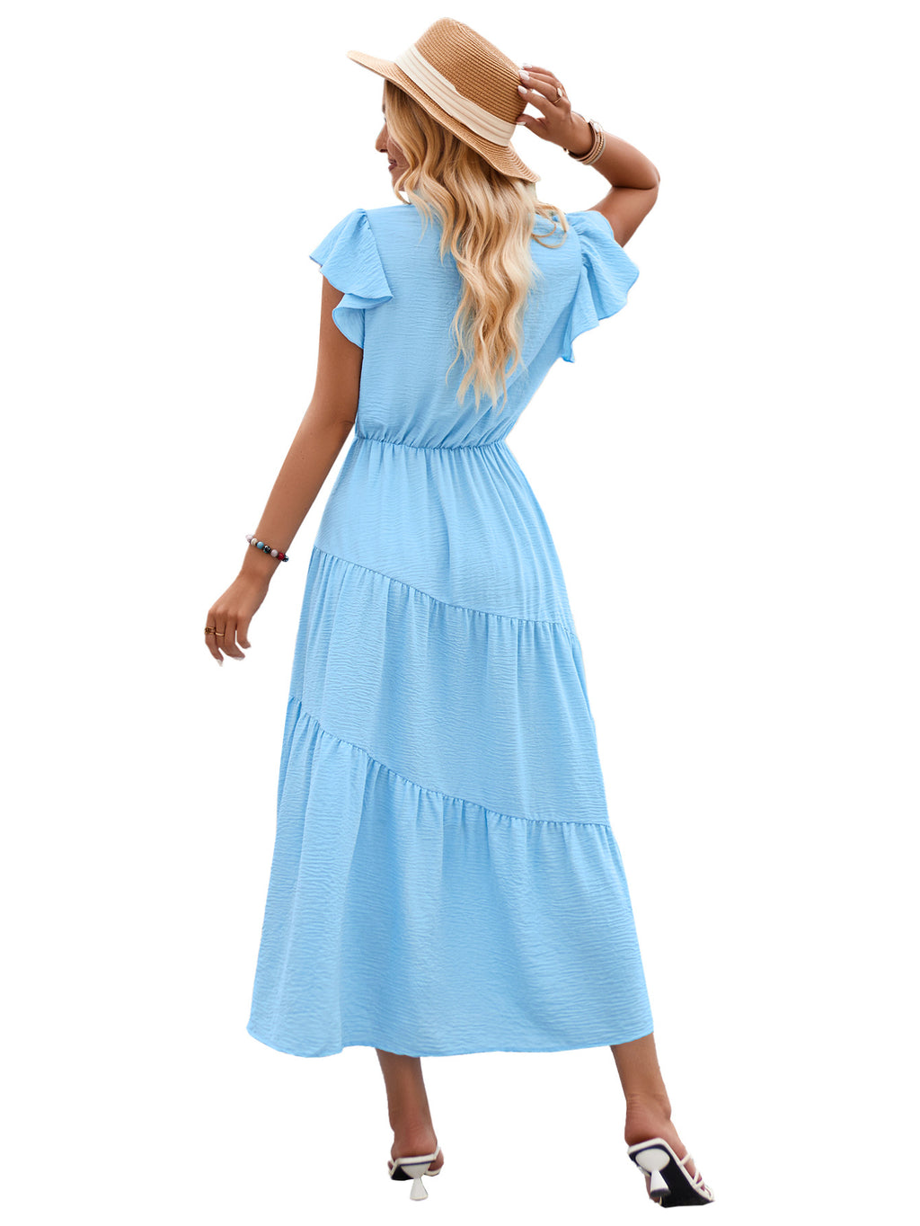 V-neck Ruffle Layered Dress photo 27