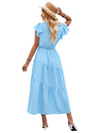 V-neck Ruffle Layered Dress photo 27