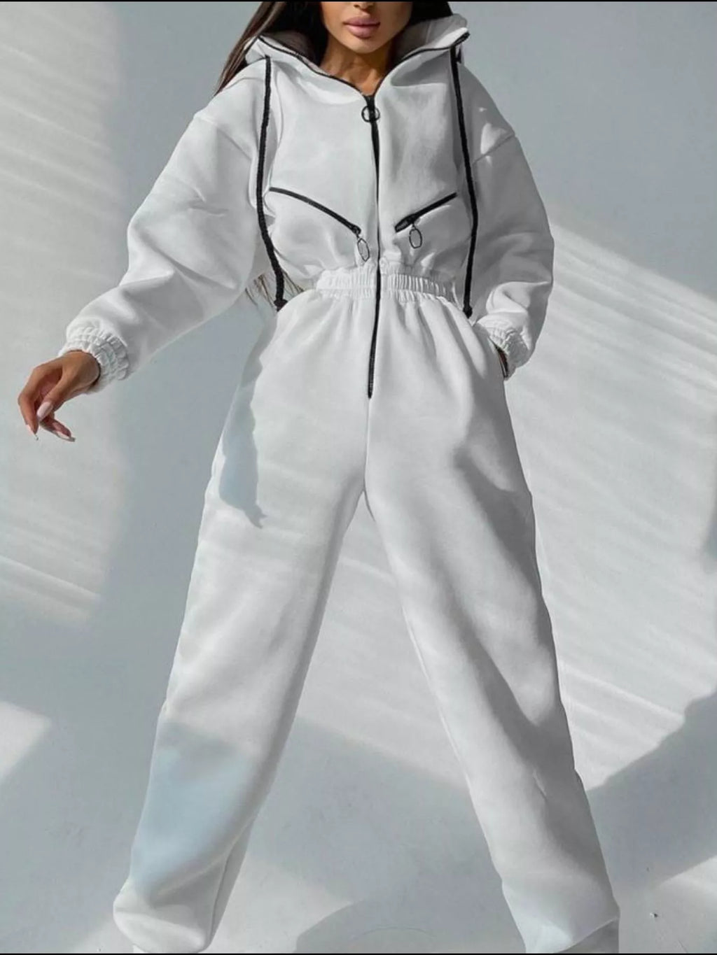 Hooded Zip-up Long Sleeve Jumpsuit (3)
