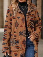 Geometric Button Up Longline Coat (7)