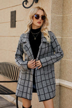Printed Open Front Lapel Collar Cardigan Pockets (2)