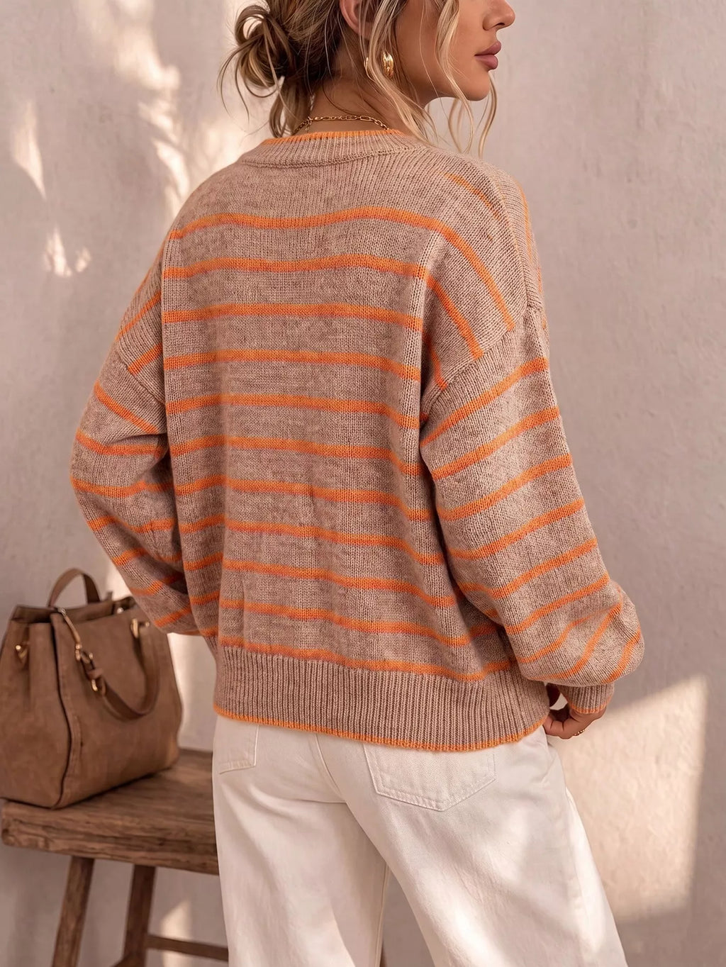 Striped Button-down Knit Cardigan (8)
