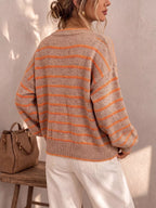 Striped Button-down Knit Cardigan (8)