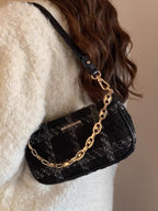 One-shoulder Crossbody Smoky Plaid Underarm Bag photo 1