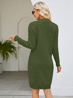 Cable-knit V-neck Mini Sweater Dress (8)