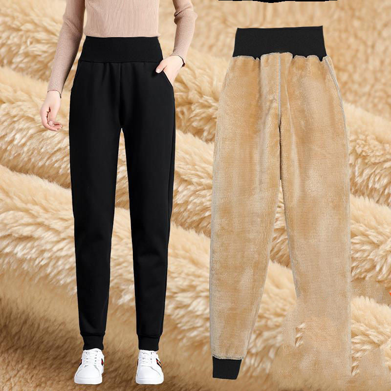 Faux Wool Lamb Velvet Casual Trousers Cotton photo 2