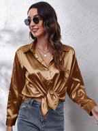 Collared Neck Buttoned Long Sleeve Shirt (4)