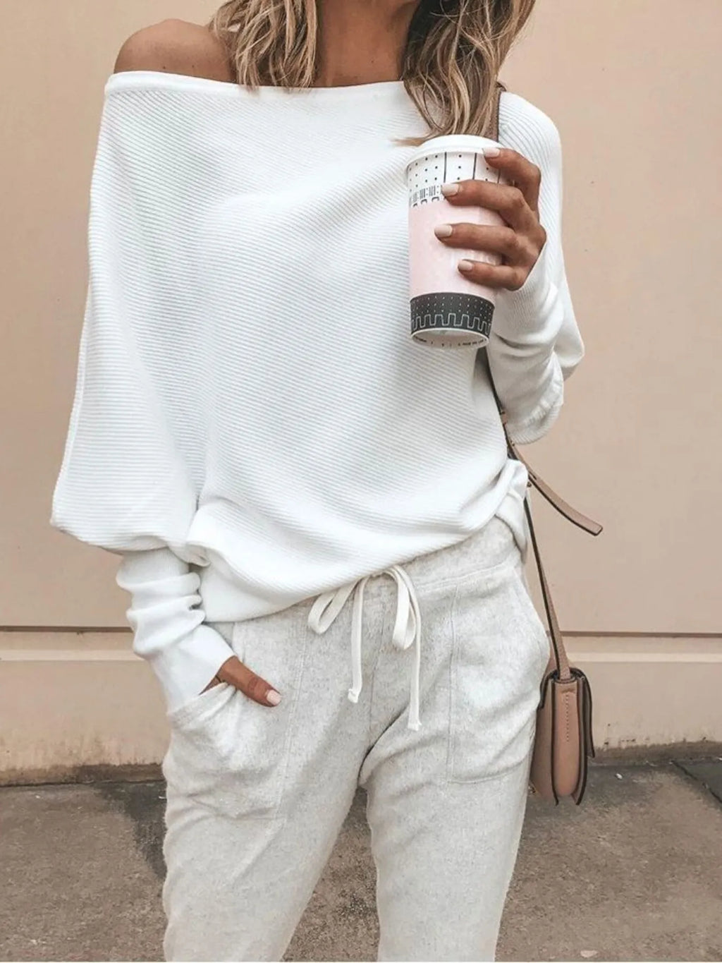 Full Size One-shoulder Ribbed Sweater Plus
