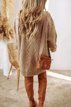 Cable-knit Round Neck Sweater Dress (12)