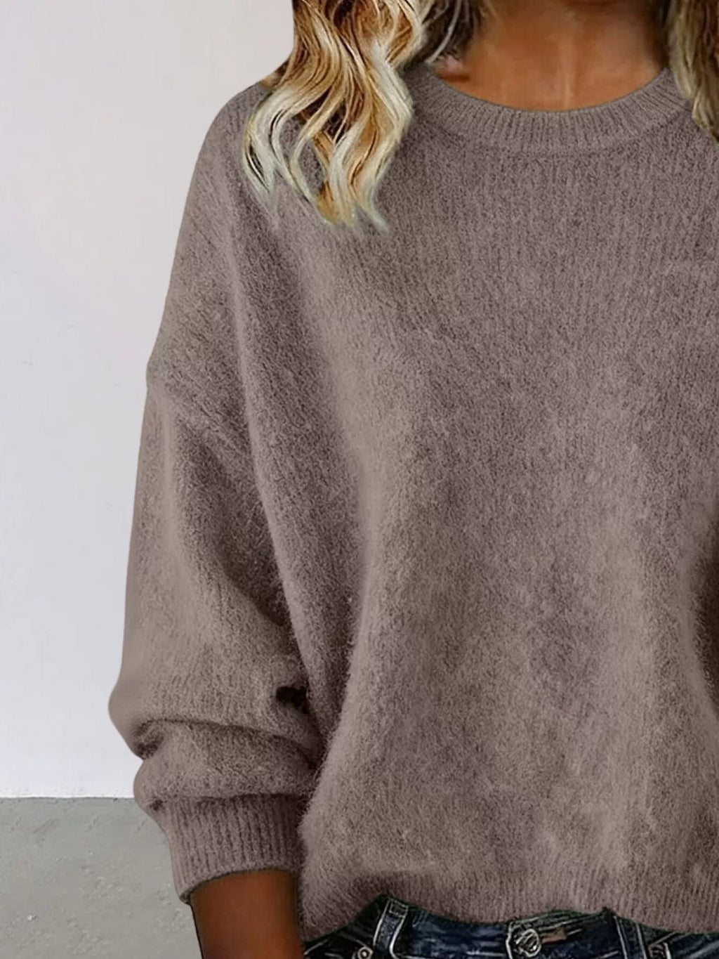 Full Size Round Neck Dropped Shoulder Sweater Plus (14)