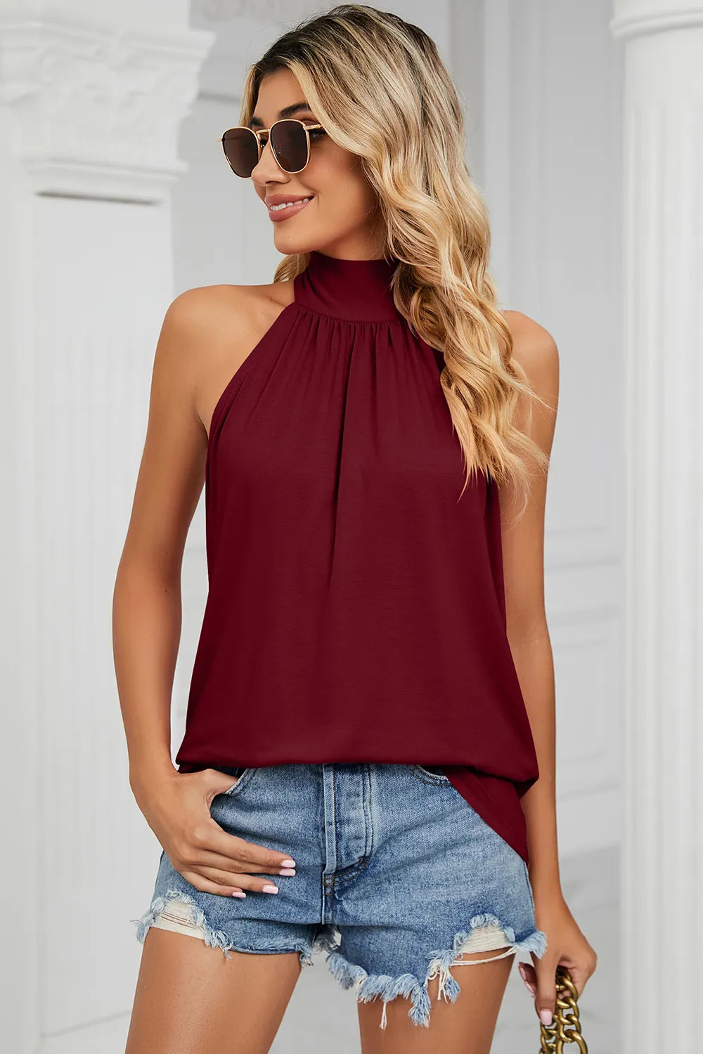 Tied Grecian Neck Tank (3)