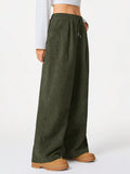 Relaxed Fit Corduroy Pants Drawstring